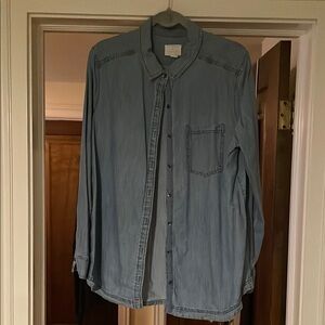 Chambray Blue Button-Up Shirt